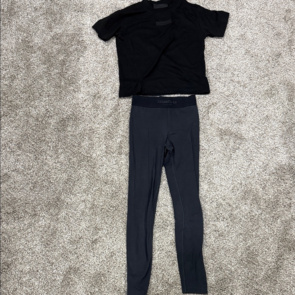 Essentials Charcoal Leggings and Top